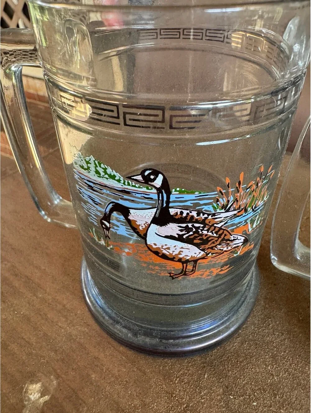 Princess House Crystal Beer Steins Mugs - Mallard Duck & Canadian Geese